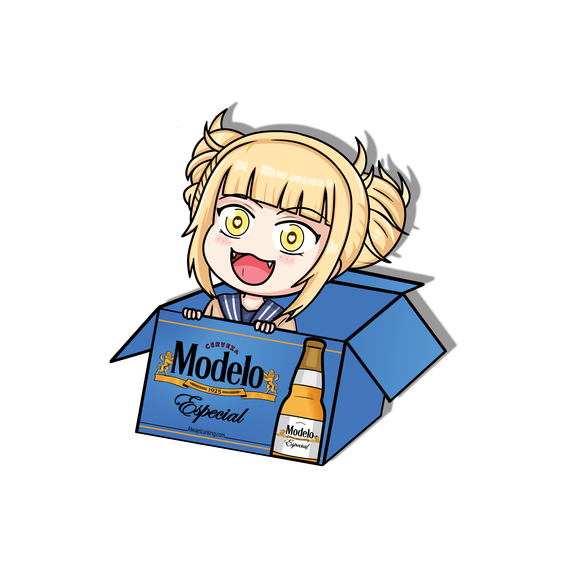 Himiko Toga from the anime My Hero Academia in a Modelo box air freshener created by Always Lurking