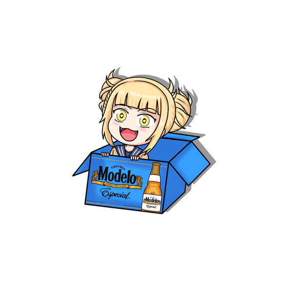 Himiko Toga from the anime My Hero Academia in a Modelo box sticker created by Always Lurking