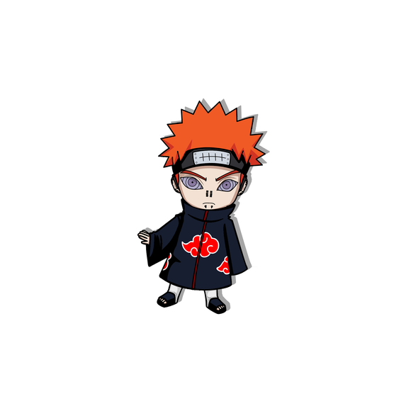 Yahiko from the anime Naruto in chibi art using his rinnegan sticker created by Always Lurking