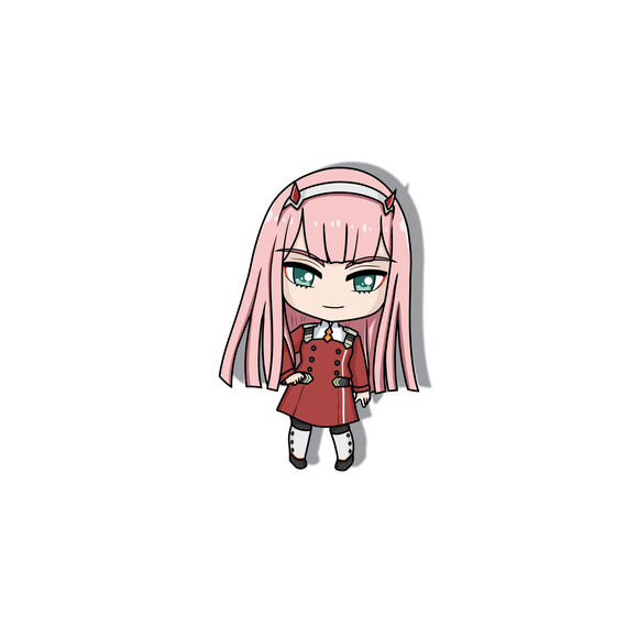 Zero Two(002) from the anime Darling in the Franxx in chibi style sticker created by Always Lurking lil peep peeker car sticker decal anime style half face rip lil peep sticker xxxtentacion rip x jahseh